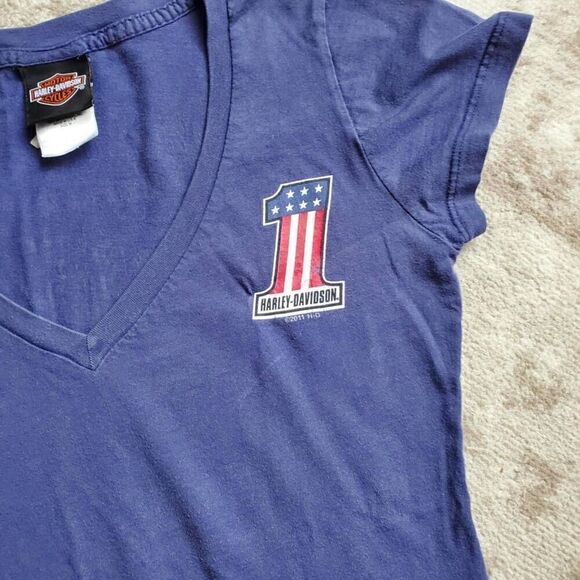 Harley-Davidson Smoky Mountain Gatlinburg Navy Womens SZ M - Picture 3 of 8